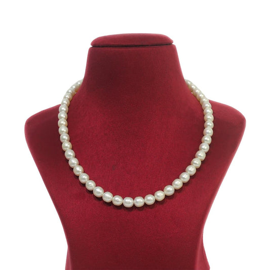 Traditional White Freshwater Pearl Necklace for women-Maya Bazaar