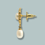 Star Shaped Gold plated Freshwater pearl Earrings for Women & Girls