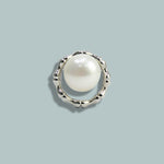 Silver coated freshwater pearl Studs foe women