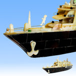 Exquisite 30 cm Elegant Mother of Pearl Ship with Intricate Detailing