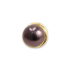 Flower Shaped Single Freshwater Pearl Studs Brown  pearl jewelry-Maya Bazaar