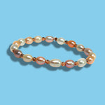 Rose & White Freshwater Pearl bracelets for women girls stylish bracelet-Maya Bazaar