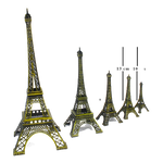 Maya Bazaar Antique Finish 3D Gold Metal Paris Eiffel Tower Metal Craft Famous Landmark Building Metal Statue, Cabinet, Office, Gifts Decorative Showpiece