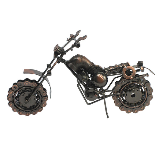 Unique Scrap Metal Handmade Vintage Motor Bike Miniature Metal Iron Bike for Home and Office-Maya Bazaar