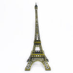 Maya Bazaar Antique Finish 3D Gold Metal Paris Eiffel Tower Metal Craft Famous Landmark Building Metal Statue, Cabinet, Office, Gifts Decorative Showpiece