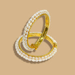 Gold Plated Freshwater pearl bangles for women latest design Traditional-Maya Bazaar