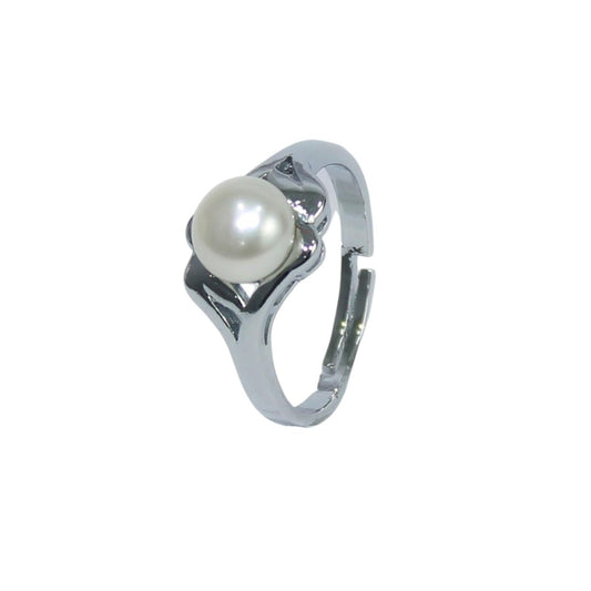 Silver Plated Pearl Ring for Women & Girls