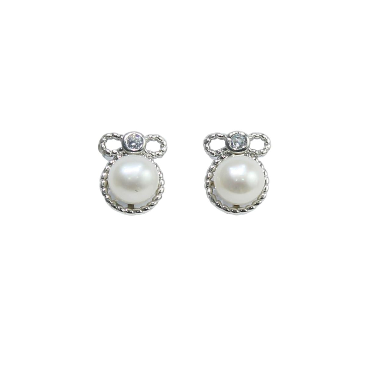 Unique Single Stone Embossed Pearl Earrings & Girls For Women & Girls-Maya Bazaar