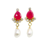 Stone Freshwater Pearl Beads Gold Earrings & Studs for women-Maya Bazaar