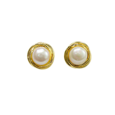 Flower Shaped Single Freshwater Pearl Studs pearl jewelry-Maya Bazaar