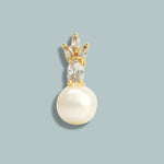 Gold plated zircon Stone freshwater Pearl Studs For girls