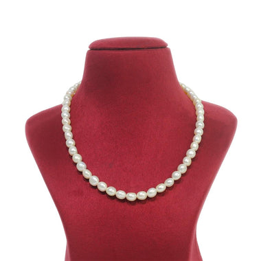 Round Shaped White Pearl Necklace for Women-MayaBazaar