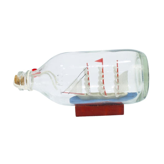 Creative Hand Craft Ship Inside Glass Bottle Showpiece Item - Maya Bazaar