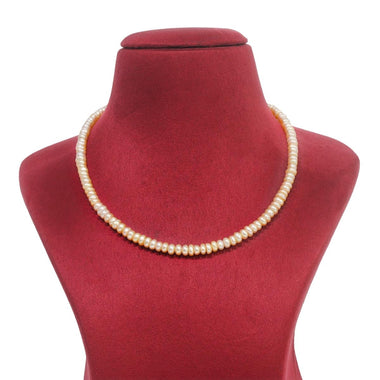 Button Shaped Freshwater Pearl Designer Necklace for women & girls-Maya Bazaar