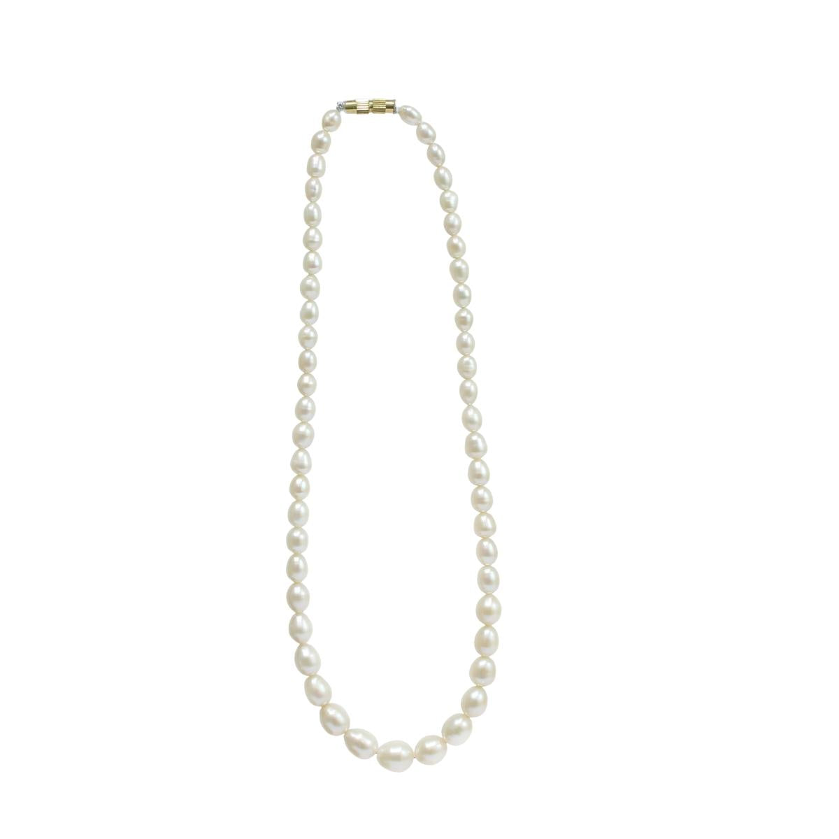 Milky White Freshwater Pearl Necklace for women-Maya Bazaar