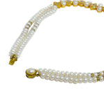 Glimmery Two String Gold Plated Freshwater Pearl Jewelry Set For Women-Maya Bazaar