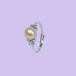 Maya Bazaar Designer Freshwater Pearl Ring For Women & Girls pearl rings for women stylish silver rings-Maya Bazaar