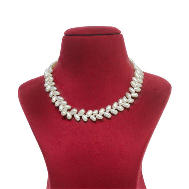 Adorable Close Neck White Freshwater Pearl Necklace for women-Maya Bazaar