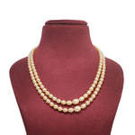 Long Double-Line Freshwater Pearl Designer Necklace For Women and Girls-Maya Bazaar