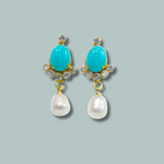 Stone Freshwater Pearl Beads Gold Earrings & Studs for women-Maya Bazaar