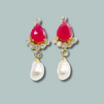 Stone Freshwater Pearl Beads Gold Earrings & Studs for women-Maya Bazaar